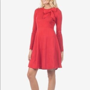 Jessica Howard Medium Red Bow Knit Dress